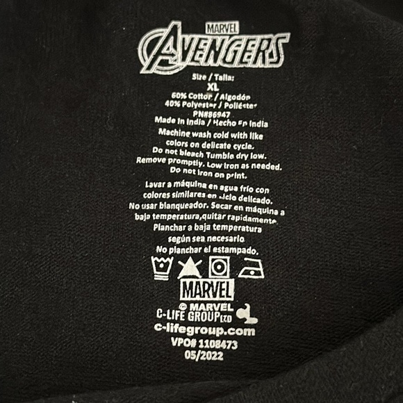 Marvels- Black Panther graphic short sleeve shirt size XL P2P 22 unisex - Picture 6 of 7